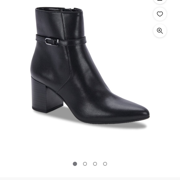 AQUA COLLEGE Womens Black Padded Waterproof  Block Heel Zip-Up Leather Booties - Picture 1 of 8